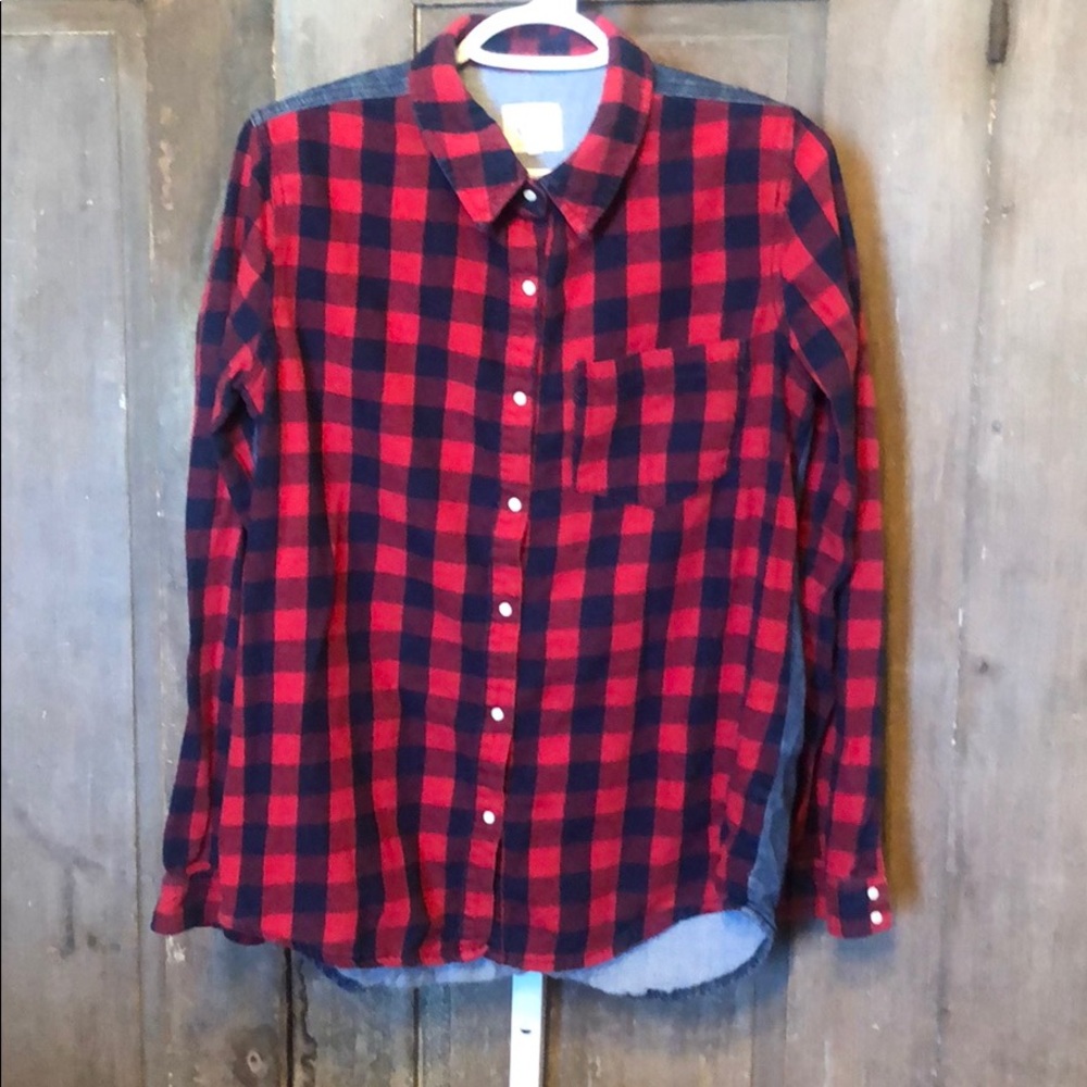 Cello denimwear flannel denim snap front